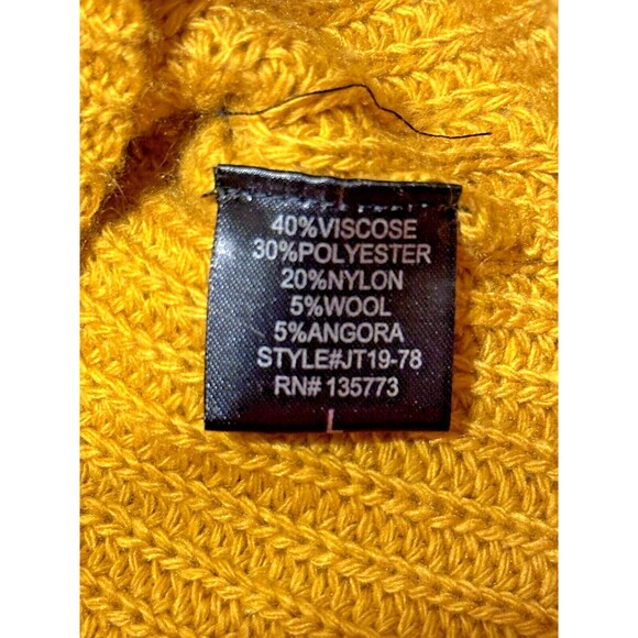 OLIVACEOUS Mustard Crop Turtleneck Sweater Blended Wool Angora - Picture 3 of 9